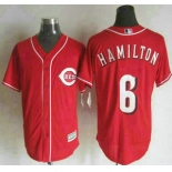 Men's Cincinnati Reds #6 Billy Hamilton Alternate Red 2015 MLB Cool Base Jersey