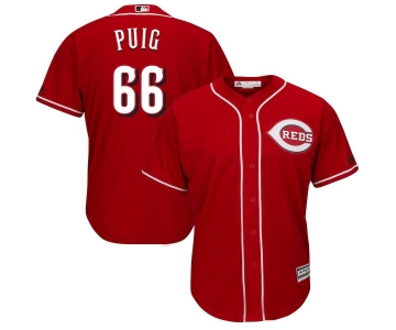 Men's Cincinnati Reds #66 Yasiel Puig Scarlet Cool Base Player Jersey