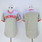 Men's Cincinnati Reds Blank Gray Pullover 2016 Flexbase Majestic Baseball Jersey