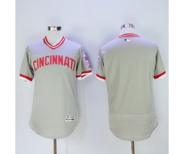 Men's Cincinnati Reds Blank Gray Pullover 2016 Flexbase Majestic Baseball Jersey