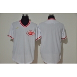 Men's Cincinnati Reds Blank White Throwback Cooperstown Stitched MLB Cool Base Nike Jersey