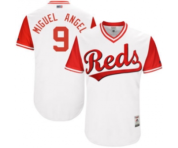Men's Cincinnati Reds Jose Peraza Miguel Angel Majestic White 2017 Players Weekend Authentic Jersey