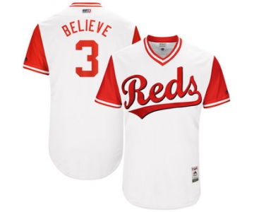 Men's Cincinnati Reds Patrick Kivlehan Believe Majestic White 2017 Players Weekend Authentic Jersey