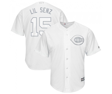 Reds #15 Nick Senzel White Lil Senz Players Weekend Cool Base Stitched Baseball Jersey
