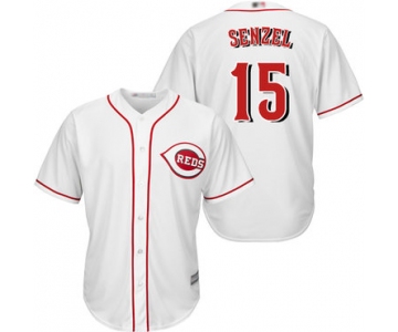 Reds #15 Nick Senzel White New Cool Base Stitched Baseball Jersey