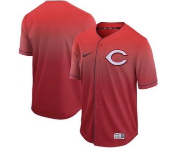 Reds Blank Red Fade Authentic Stitched Baseball Jersey