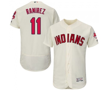 Men's Cleveland Indians #11 Jose Ramirez Cream Flexbase Authentic Collection Stitched MLB Jersey