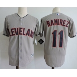Men's Cleveland Indians #11 Jose Ramirez Gray Cool Base Jersey