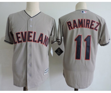 Men's Cleveland Indians #11 Jose Ramirez Gray Cool Base Jersey