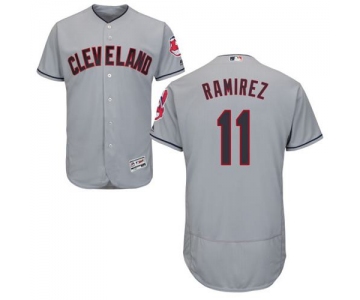 Men's Cleveland Indians #11 Jose Ramirez Grey Flexbase Authentic Collection Stitched MLB Jersey