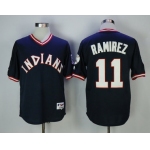 Men's Cleveland Indians #11 Jose Ramirez Navy Turn Back the Clock Jersey