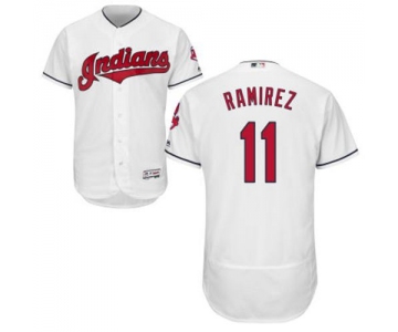 Men's Cleveland Indians #11 Jose Ramirez White Flexbase Authentic Collection Stitched MLB Jersey