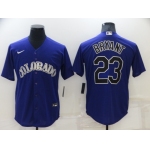 Men's Colorado Rockies #23 Kris Bryant Purple Stitched MLB Cool Base Nike Jersey