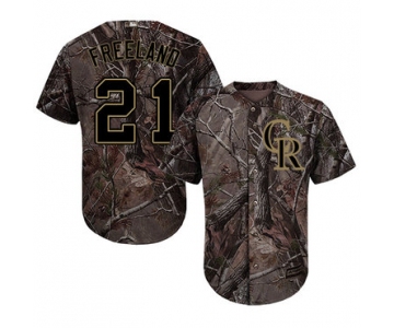 Colorado Rockies #21 Kyle Freeland Camo Realtree Collection Cool Base Stitched MLB Jersey