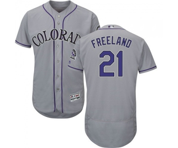 Colorado Rockies 21 Kyle Freeland Grey Flexbase Authentic Collection Stitched Baseball Jersey