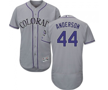 Colorado Rockies 44 Tyler Anderson Grey Flexbase Authentic Collection Stitched Baseball Jersey