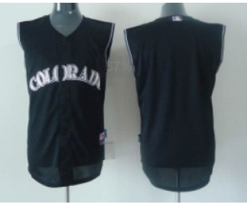 Colorado Rockies Blank Black Sleeveless Jersey