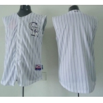 Colorado Rockies Blank White Sleeveless Jersey
