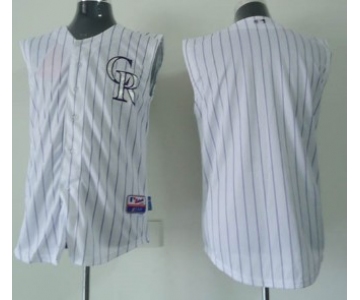 Colorado Rockies Blank White Sleeveless Jersey