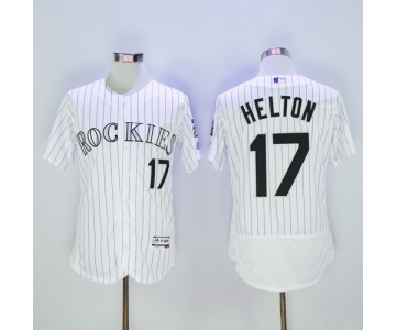 Men's Colorado Rockies #17 Todd Helton Retired White 2016 Flexbase Majestic Baseball Jersey