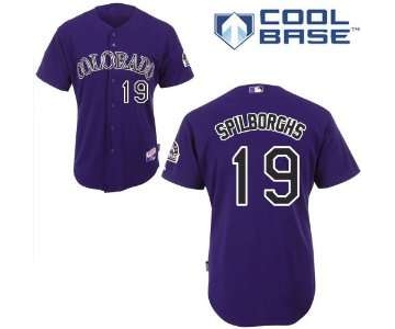 Men's Colorado Rockies #19 Ryan Spilborghs Purple Alternate Stitched MLB Majestic Cool Base Jersey