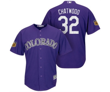 Men's Colorado Rockies #32 Tyler Chatwood Purple 2017 Spring Training Stitched MLB Majestic Cool Base Jersey