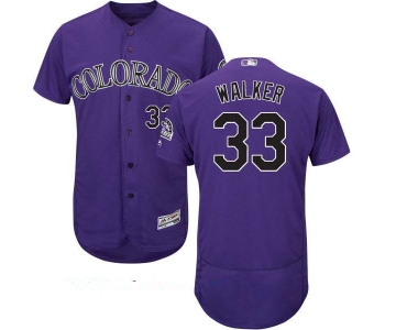Men's Colorado Rockies #33 Larry Walker Retired Purple Stitched MLB Majestic Flex Base Jersey