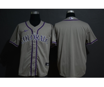 Men's Colorado Rockies Blank Gray Stitched MLB Cool Base Nike Jersey