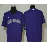 Men's Colorado Rockies Blank Purple Stitched MLB Cool Base Nike Jersey