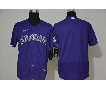 Men's Colorado Rockies Blank Purple Stitched MLB Flex Base Nike Jersey