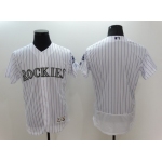 Men's Colorado Rockies Blank White Home 2016 Flexbase Majestic Baseball Jersey