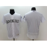 Men's Colorado Rockies Blank White Home 2016 Flexbase Majestic Baseball Jersey
