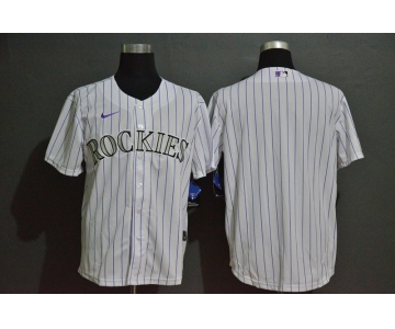 Men's Colorado Rockies Blank White Stitched MLB Cool Base Nike Jersey