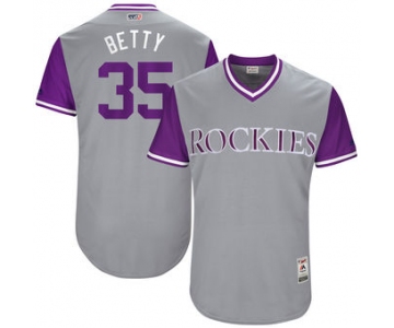 Men's Colorado Rockies Chad Bettis Betty Majestic Gray 2017 Players Weekend Authentic Jersey