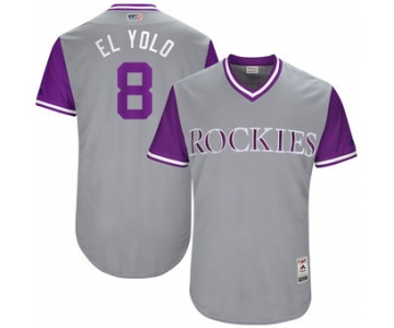 Men's Colorado Rockies Gerardo Parra El Yolo Majestic Gray 2017 Players Weekend Authentic Jersey