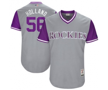 Men's Colorado Rockies Greg Holland Holland Majestic Gray 2017 Players Weekend Authentic Jersey