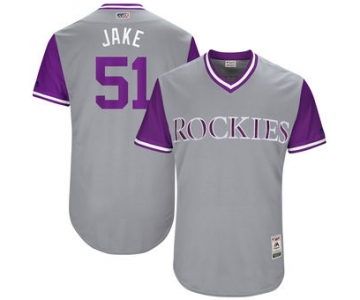 Men's Colorado Rockies Jake McGee Jake Majestic Gray 2017 Players Weekend Authentic Jersey