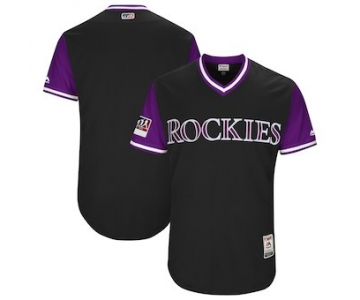 Men's Colorado Rockies Majestic Black 2018 Players' Weekend Authentic Team Jersey