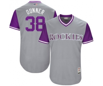 Men's Colorado Rockies Mike Dunn Dunner Majestic Gray 2017 Players Weekend Authentic Jersey