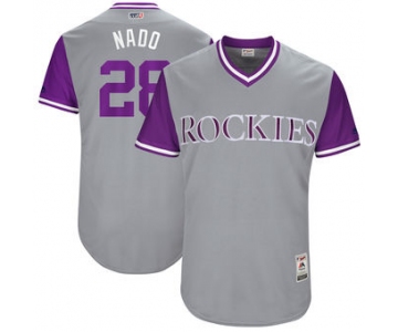 Men's Colorado Rockies Nolan Arenado Nado Majestic Gray 2017 Players Weekend Authentic Jersey