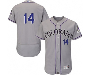 Rockies #14 Tony Wolters Grey Flexbase Authentic Collection Stitched Baseball Jersey