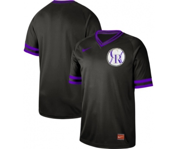 Rockies Blank Black Authentic Cooperstown Collection Stitched Baseball Jersey