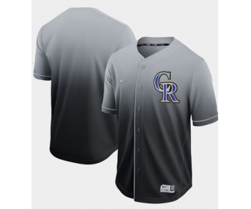 Rockies Blank Black Fade Authentic Stitched Baseball Jersey