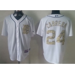 Detroit Tigers #24 Miguel Cabrera White With Camo Jersey