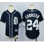 Tigers #24 Miguel Cabrera Navy Blue Cool Base Stitched Youth Baseball Jersey