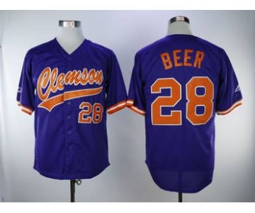 Clemson Tigers #28 Seth Beer Purple College Baseball Jersey