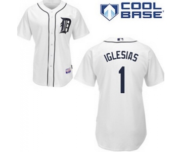 Detroit Tigers #1 Jose Iglesias White Jersey