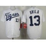 Detroit Tigers #13 Alex Avila 2013 White Jersey