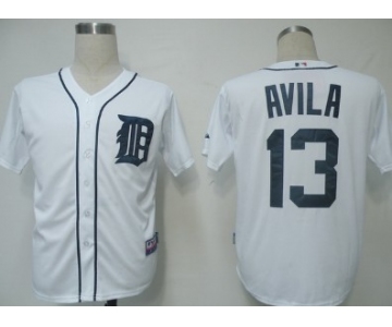 Detroit Tigers #13 Alex Avila White Jersey