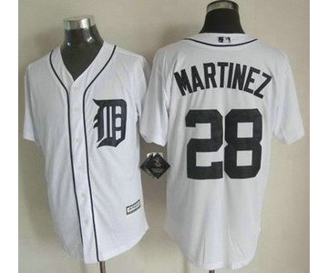 Detroit Tigers #28 J. D. Martinez 2015 White With Navy Jersey
